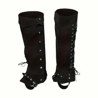 ROCK-HUS Gamaschen Schnüren und Knöpfen Schwarz
