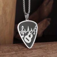 ROCK-HUS Kette mit Anhänger Plektrum, Gitarre,...