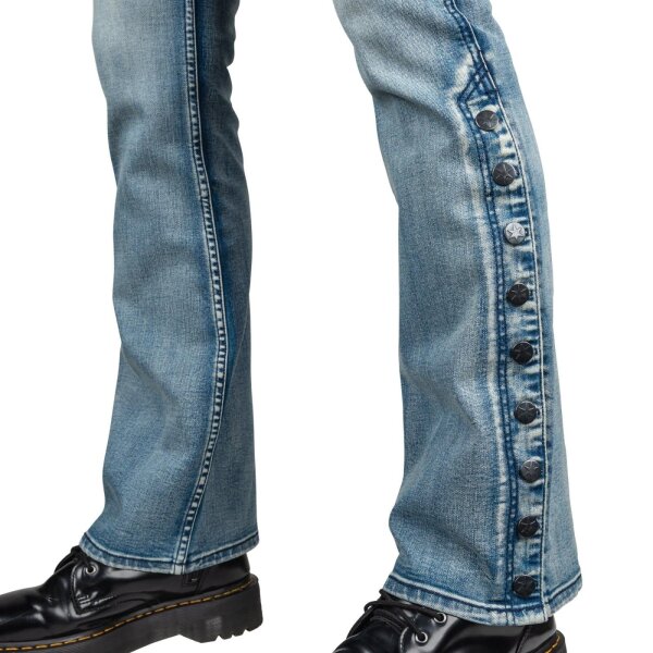 WORNSTAR Herren Essentials Collection Hellraiser Side Button Jeans - Classic Blue