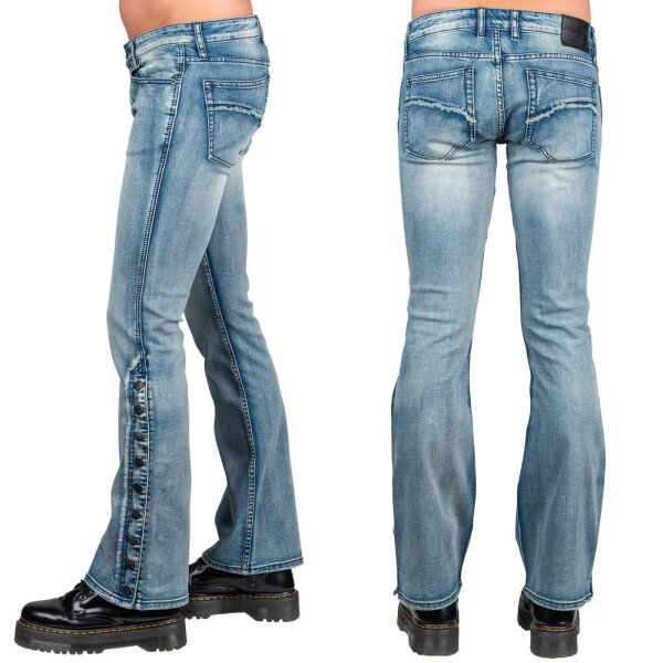 WORNSTAR Herren Essentials Collection Hellraiser Side Button Jeans - Classic Blue