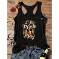 ROCK-HUS TankTop schwarz - Let the Music Play, Gitarre