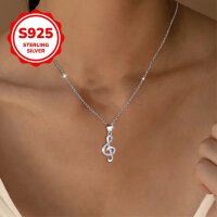 ROCK-HUS Halskette Notenschlüssel 925 Sterling Silber