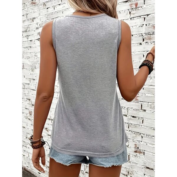 ROCK-HUS TankTop "Music is my Medicine" in Grau & Schwarz