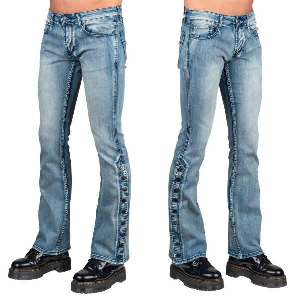 WORNSTAR Herren Essentials Collection Hellraiser Side Button Jeans - Classic Blue 36
