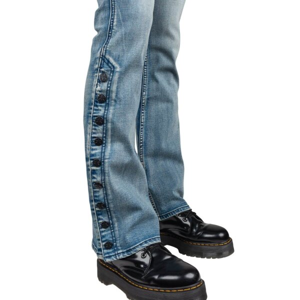 WORNSTAR Herren Essentials Collection Hellraiser Side Button Jeans - Classic Blue 36