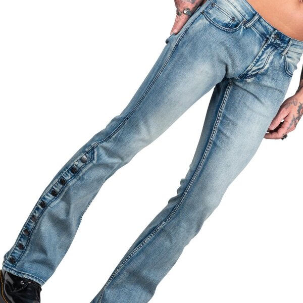 WORNSTAR Herren Essentials Collection Hellraiser Side Button Jeans - Classic Blue 36