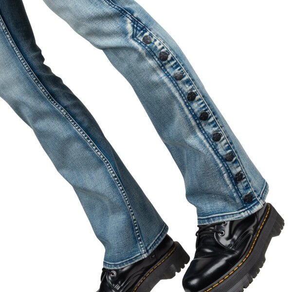 WORNSTAR Herren Essentials Collection Hellraiser Side Button Jeans - Classic Blue 36