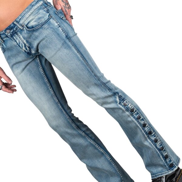 WORNSTAR Herren Essentials Collection Hellraiser Side Button Jeans - Classic Blue 36