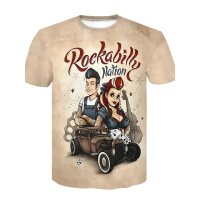 ROCK-HUS T-Shirt Rockabilly Nation Apricot
