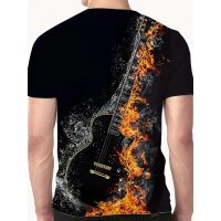 ROCK-HUS T-Shirt in Black Flames