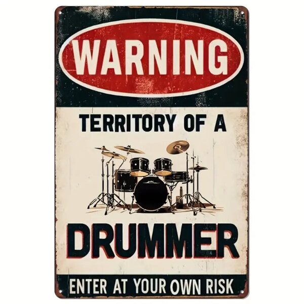 ROCK-HUS Holzschild Territory of a Drummer