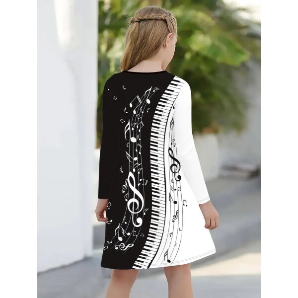 ROCK-HUS Kleid Noten und Klaviatur SW