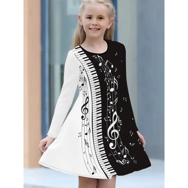 ROCK-HUS Kleid Noten und Klaviatur SW