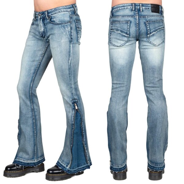 WORNSTAR Herren Essentials Collection Hellraiser Side Zipper Jeans - Classic Blue