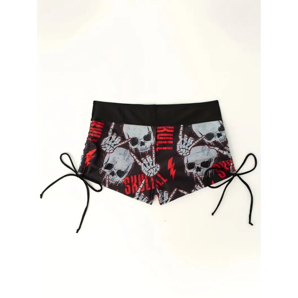ROCK-HUS Bikini Heavy Skulls Rot Schwarz Grau