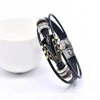 ROCK-HUS Lederarmband mit Gitarrenkopfplatte