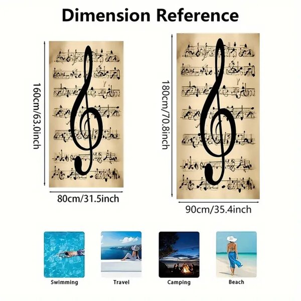 ROCK-HUS Badetuch Strandtuch Notenblatt