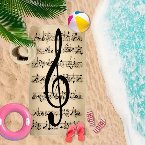 ROCK-HUS Badetuch Strandtuch Notenblatt