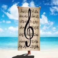 ROCK-HUS Badetuch Strandtuch Notenblatt