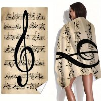 ROCK-HUS Badetuch Strandtuch Notenblatt