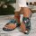 ROCK-HUS Sandalen Grüne Rosen mit Totenkopf