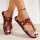 ROCK-HUS Sandalen Rote Rosen Totenkopf