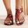 ROCK-HUS Sandalen Rote Rosen Totenkopf