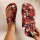 ROCK-HUS Sandalen Rote Rosen Totenkopf