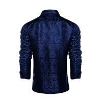 ROCK-HUS Hemd Schwarz-Blau Brokat-Art