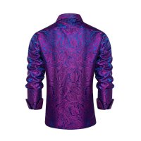 ROCK-HUS Hemd Lila-Blau Brokat-Art