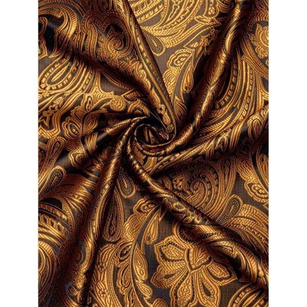 ROCK-HUS Hemd Gold-Schwarz Brokat-Art