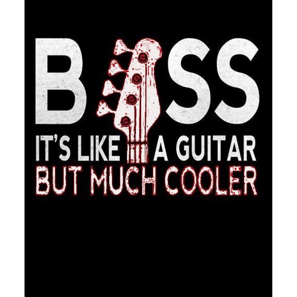 ROCK-HUS Herren T-Shirt BASS Its like Guitar but much cooler - grau