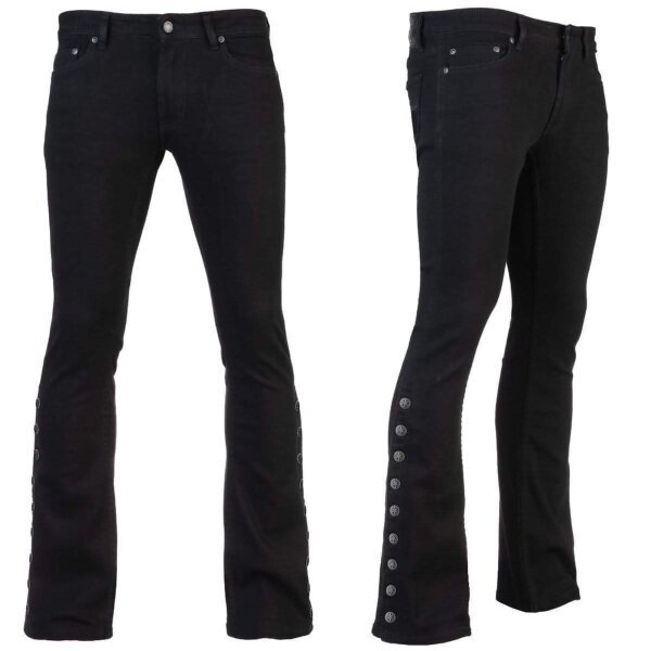 WORNSTAR Herren Essentials Collection Hellraiser Side Button Jeans - schwarz 32