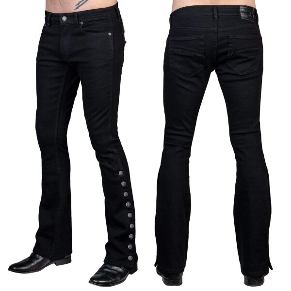 WORNSTAR Herren Essentials Collection Hellraiser Side Button Jeans - schwarz 32