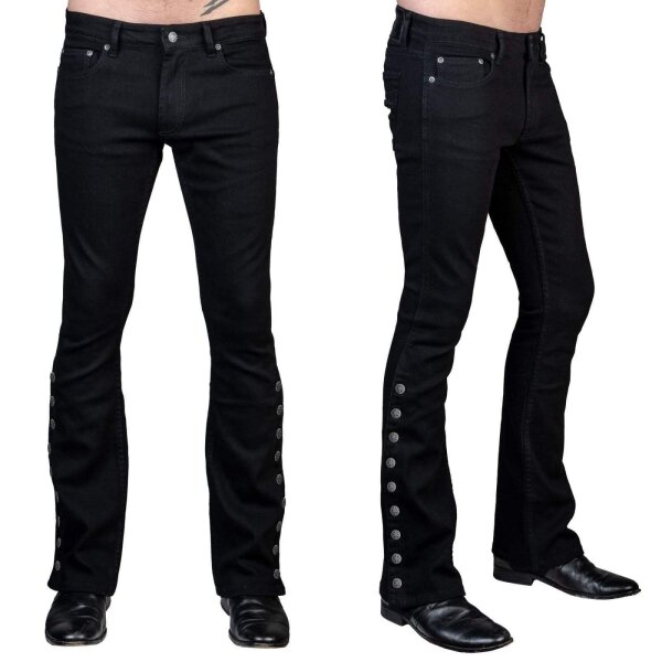 WORNSTAR Herren Essentials Collection Hellraiser Side Button Jeans - schwarz 32