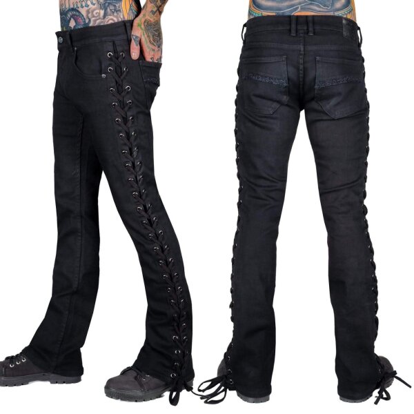 WORNSTAR Unisex Essentials Collection Hellraiser Side Laced Jeans schwarz