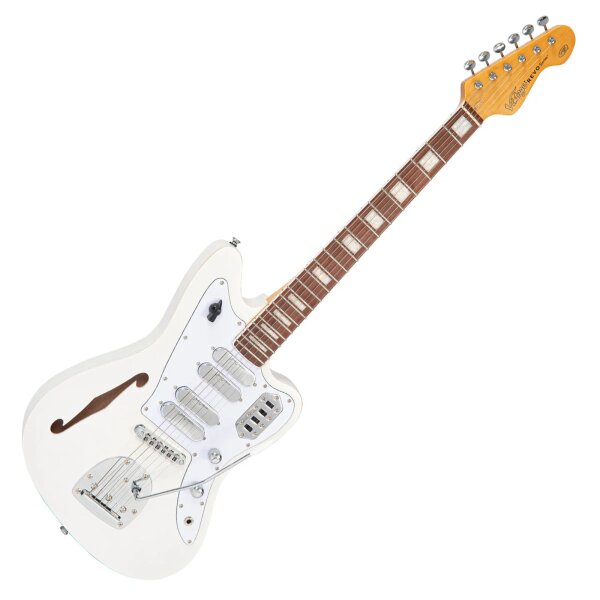 ROCK-HUS Vintage REVO VRS654MW Surfmaster Thinline Quad Metallic White