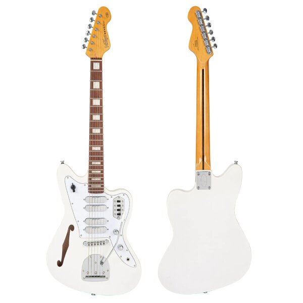 ROCK-HUS Vintage REVO VRS654MW Surfmaster Thinline Quad Metallic White