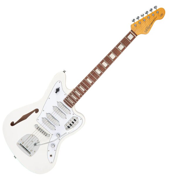 ROCK-HUS Vintage REVO VRS654MW Surfmaster Thinline Quad Metallic White