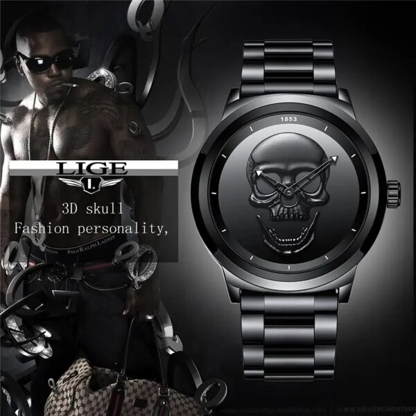 ROCK-HUS Armbanduhr LIGE Skullhead