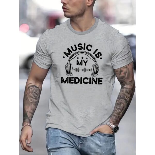 ROCK-HUS Herren T-Shirt Music Is My Medicine