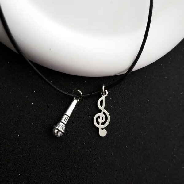 ROCK-HUS Halskette Microphone und Notenschlüssel