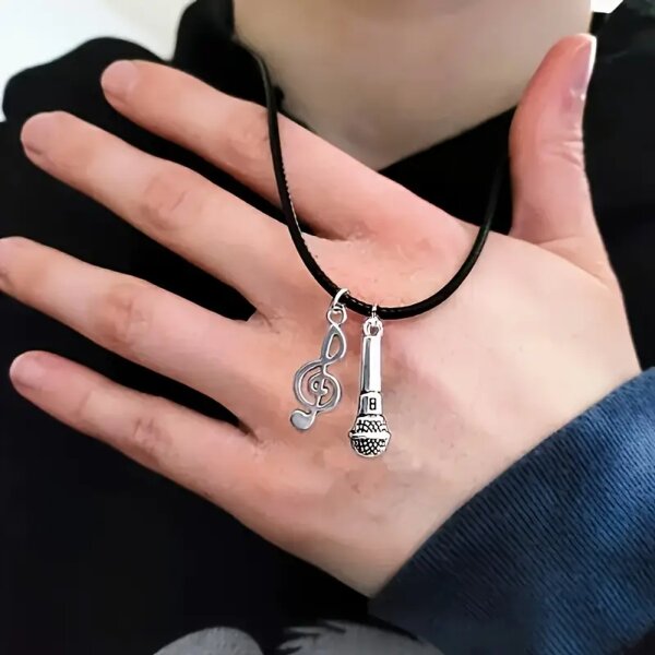 ROCK-HUS Halskette Microphone und Notenschlüssel