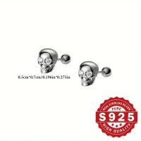 ROCK-HUS Ohrstecker Skull´n Strass 925 Sterling Silber