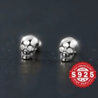 ROCK-HUS Ohrstecker Skull´n Strass 925 Sterling Silber