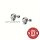ROCK-HUS Ohrstecker Skull´n Strass 925 Sterling Silber