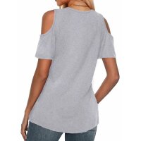 ROCK-HUS T-Shirt Shoulder Cut Out Line Dance