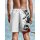 ROCK-HUS Herren Shorts - Badehose Weiß Skull´n Roses