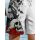 ROCK-HUS Herren Shorts - Badehose Weiß Skull´n Roses