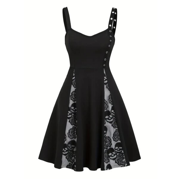 ROCK-HUS Kleid "Goth´n Roll" Nietenträger und Spitze